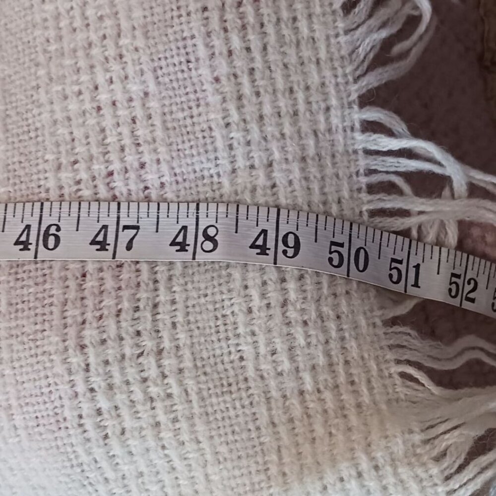 Faribo Vintafte Throw Blanket Fringe Cream 50x48 - Picture 4 of 6